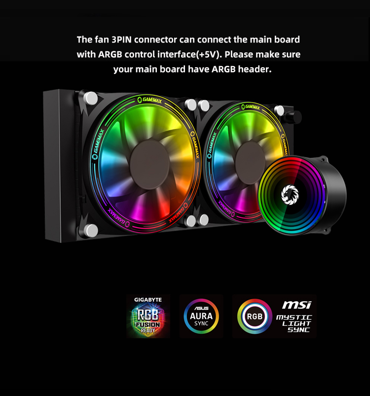 Gamemax Icechill-240-Rainbow all- in-one Liquid cooler